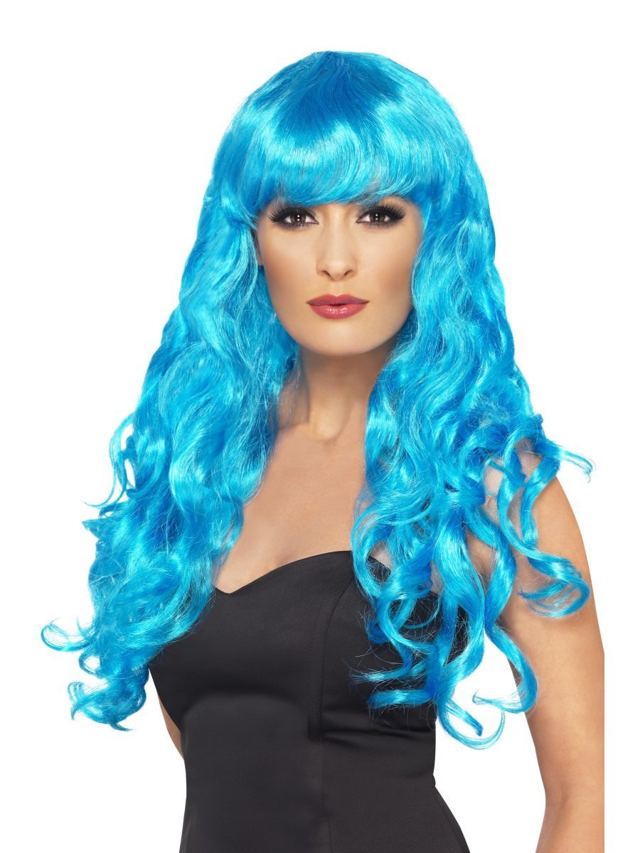 Smiffys Adult Deluxe Red Queen Wig, Blue